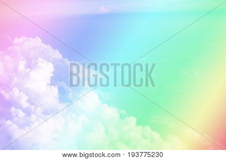 Colorful filter sky and cloud view on airplane