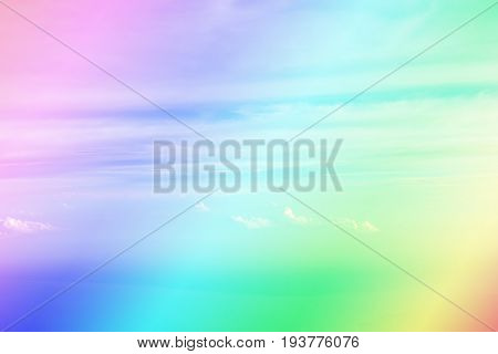 Colorful filter sky and cloud view on airplane