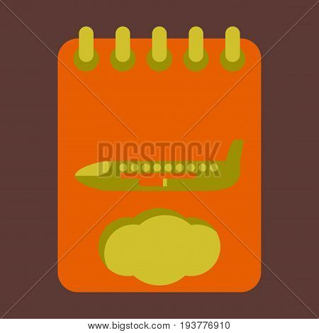 Icon in flat design for airport aircraft