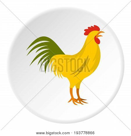 Gallic rooster, the symbol of France icon in flat circle isolated vector illustration for web