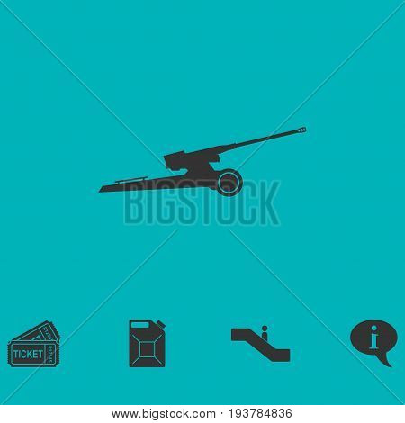 Howitzer icon flat. Simple vector symbol and bonus icon