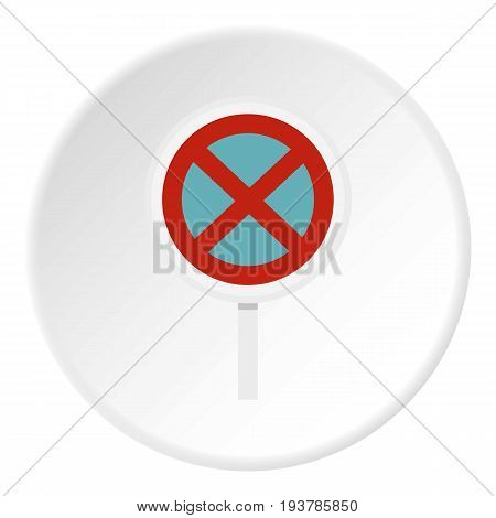 Clearway sign icon in flat circle isolated vector illustration for web