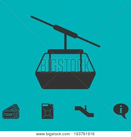 Ropeway cabines icon flat. Simple vector symbol and bonus icon