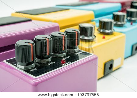 Closeup Of Vintage Guitar Pedal