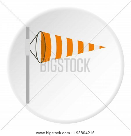 Wind direction indicator icon in flat circle isolated vector illustration for web