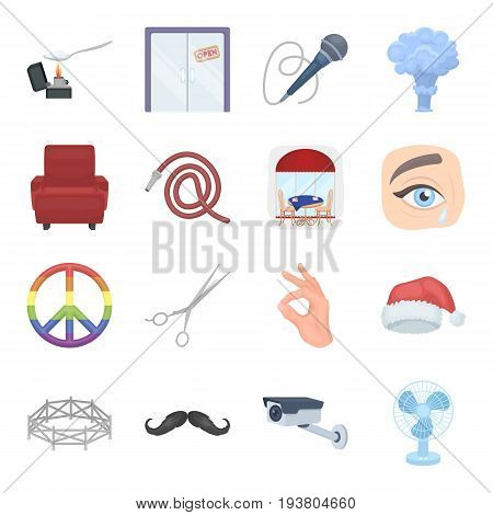 Kitchen, garden, rest and other  icon in cartoon style.Beauty, ceremony, mourning icons in set collection.