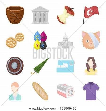 history, tourism, business and other  icon in cartoon styleanimal, shadow, clothing. icons in set collection.