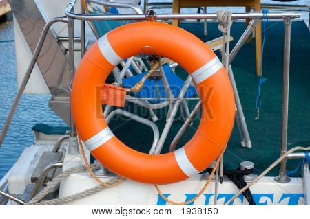 Lifebuoy At Yacht