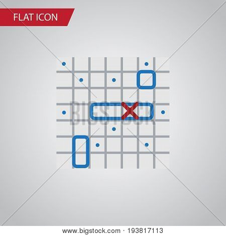 Isolated Battle Ship Flat Icon. Sea Fight Vector Element Can Be Used For Ship, Battle, Game Design Concept.
