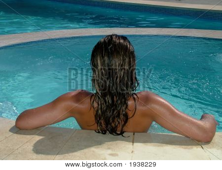 Back Of Woman In A Jacuzzi