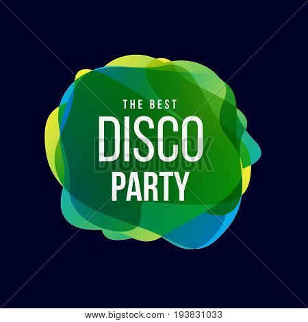 Disco Party trend frame. Club music typography. Vector template