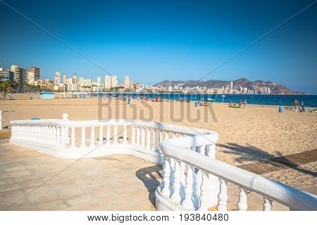 Benidorm Poniente beach in Alicante Mediterranean of Spain