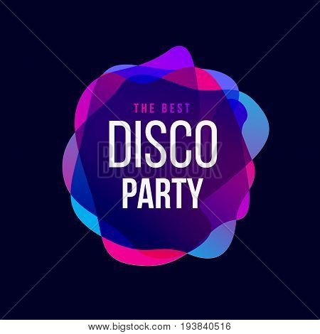 Disco Party trend frame. Club music typography. Vector template
