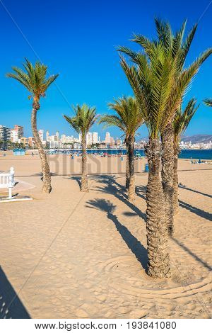 Benidorm Poniente beach in Alicante Mediterranean of Spain