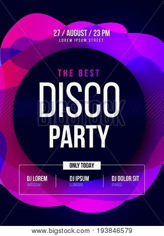 Party Flyer. Club music poster. DJ lineup design. Vector template