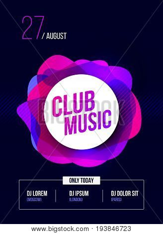 Party Flyer. Club music poster. DJ lineup design. Vector template