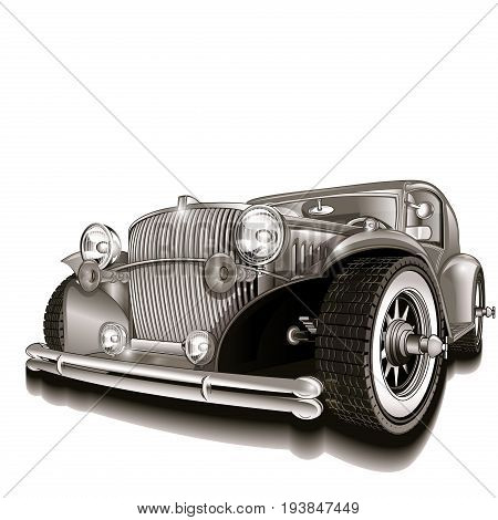 The isolated retro car on white background