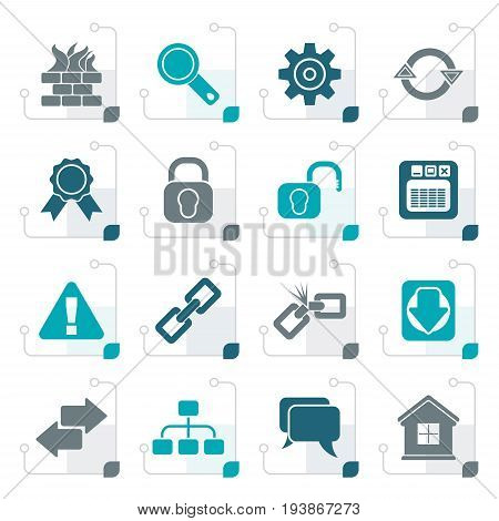 Stylized Internet and web site icons - vector icon set