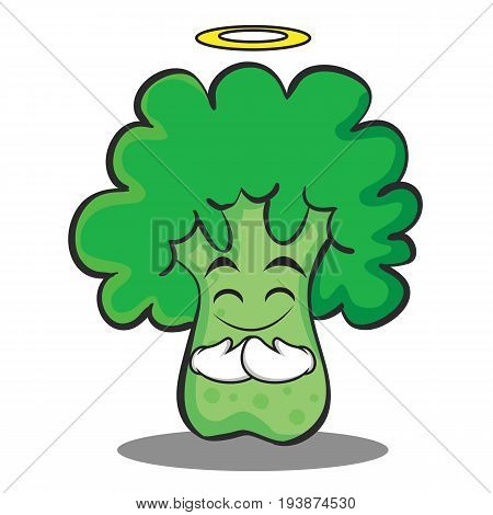 Innocent broccoli chracter cartoon style vector illustration