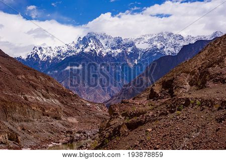 view from karakoram highway and valley, Karakoram, Pakistan