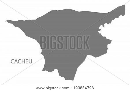 Cacheu Guinea-Bissau map grey illustration silhouette shape