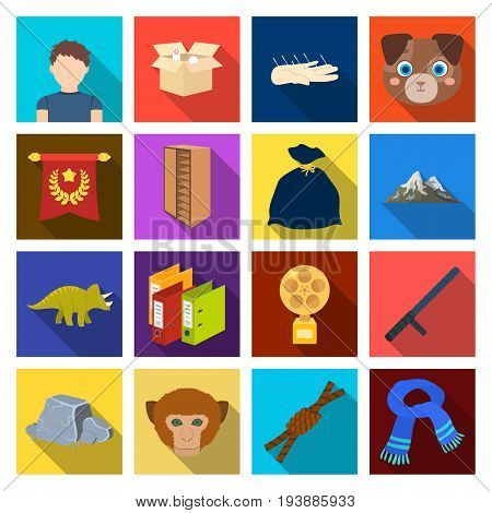 textiles, acupuncture, nature and other  icon in flat style.