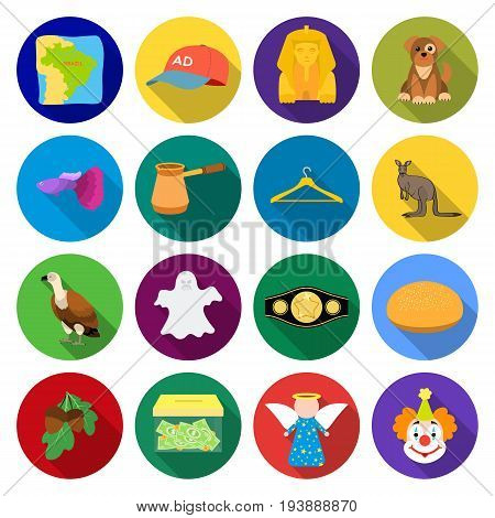 , leisure, business, cafe and other  icon in flat style., tourism, nature history icons in set collection