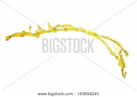 flying beautiful oil splah isolated over white background