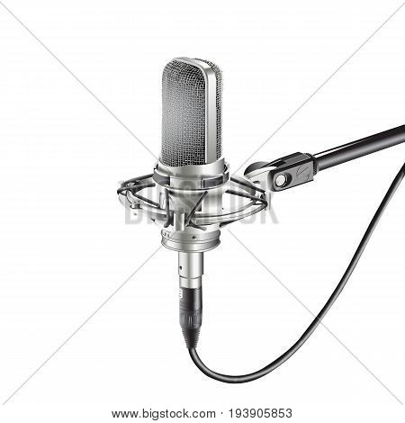 Studio Microphone isolate on white background for recording