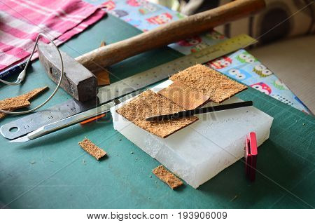 Leather Craft Tools Or Equipment For Made Handcrafted Genuine Leather Pocket