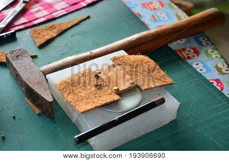 Leather Craft Tools Or Equipment For Made Handcrafted Genuine Leather Pocket