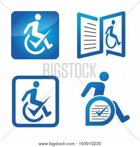 modern concept of Disable care concept on white background.