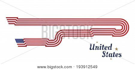 American flag of beautiful shape. Flat vector illustration EPS 10