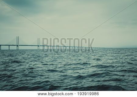 The Oresund Bridge Between Denmark And Sweden