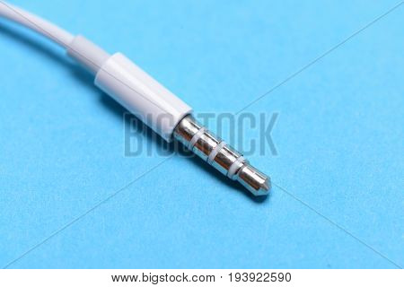 Jack plug audio. White Audio connector. Mini jack cable. 1/4 inch or 35 mm phone connector