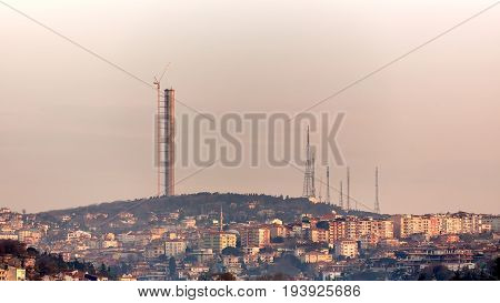 Uskudar coast Istanbul. Asian coast of Istanbul.