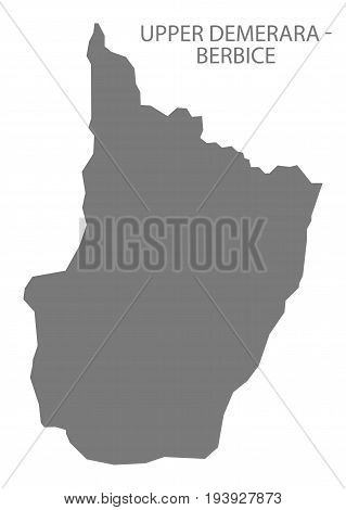 Upper Demerara - Berbice Guyana Map Grey Illustration Silhouette