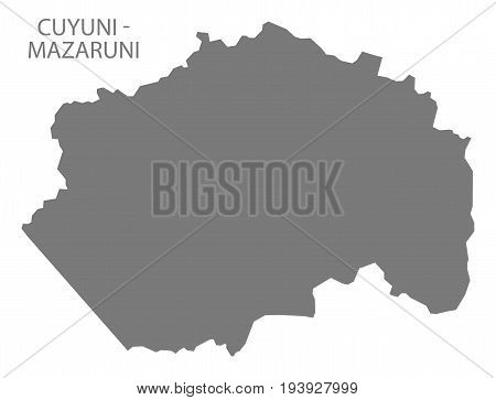 Cuyuni - Mazaruni Guyana Map Grey Illustration Silhouette