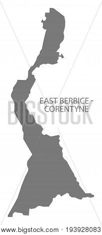 East Berbice - Corentyne Guyana Map Grey Illustration Silhouette