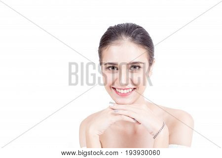 Beautiful Woman Face Portrait Beauty With Maleup Concept. Fashion Beauty Model Isolated On White, 20