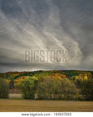 autumnal landscape - Europe Czech Republic Moravia Kyjov