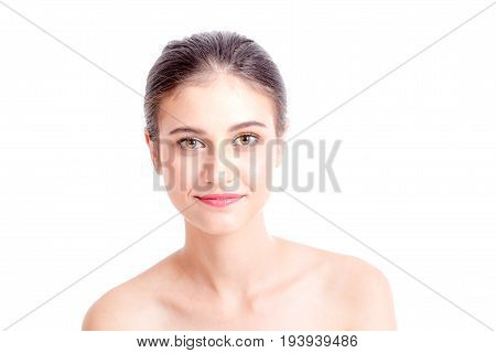 Beautiful Woman Face Portrait Beauty With Maleup Concept. Fashion Beauty Model Isolated On White, 20