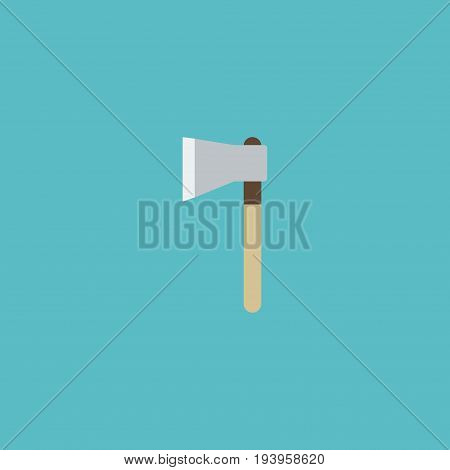 Flat Icon Hatchet Element. Vector Illustration Of Flat Icon Axe Isolated On Clean Background. Can Be Used As Hatchet, Axe And Ax Symbols.