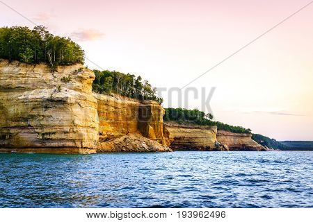 Lake Superior coastline at Pictured Rocks National Lakeshore on Upper Peninsula, Michigan