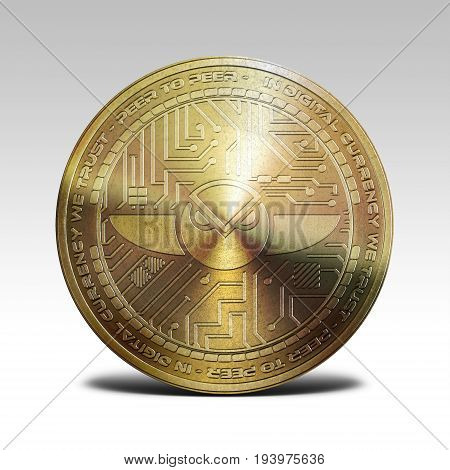 golden gnosis coin isolated on white background 3d rendering illustrationcopper