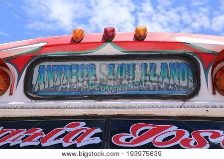 Chicken bus antigua in Guatemala May 2015
