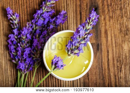 a lavender herbal oinment a close up