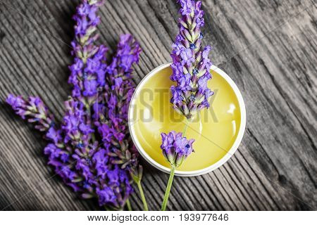 a lavender herbal oinment a close up