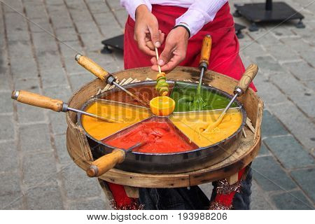 Sweet Traditional Ottoman Paste - osmanli macunu on the street of Istanbul