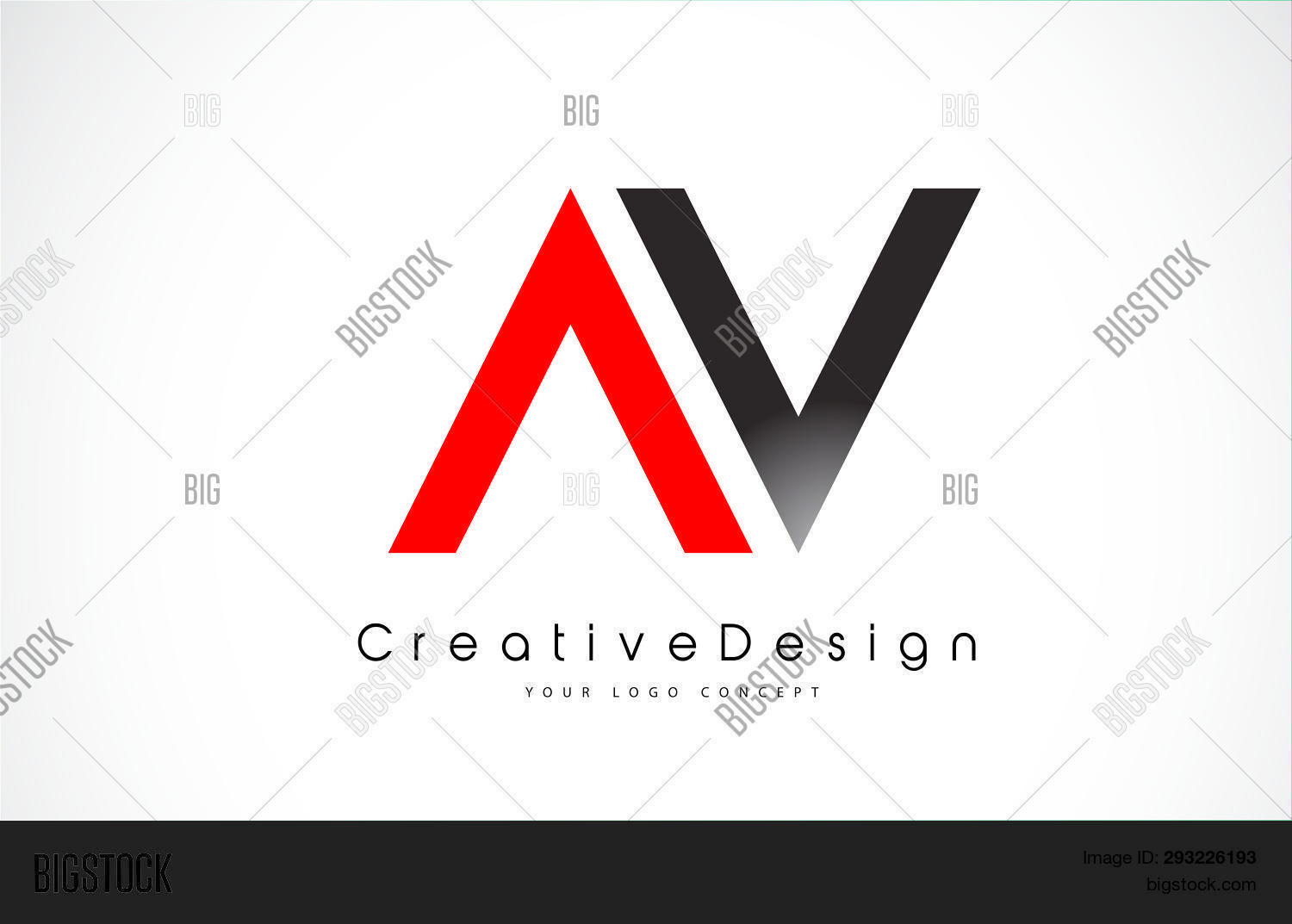 Red Black Av Letter Vector & Photo (Free Trial) | Bigstock